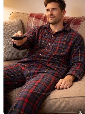 L.L. Bean Red, Blue & Yellow Plaid Button-Down Shirt